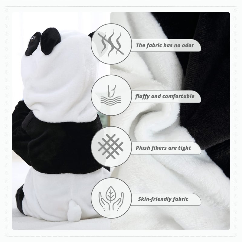 MICHLEY Unisex Baby Costume Winter and Autumn Flannel Romper for 18-24 Months, Animal Cosplay Jumpsuit Black Size 100 - Image 3